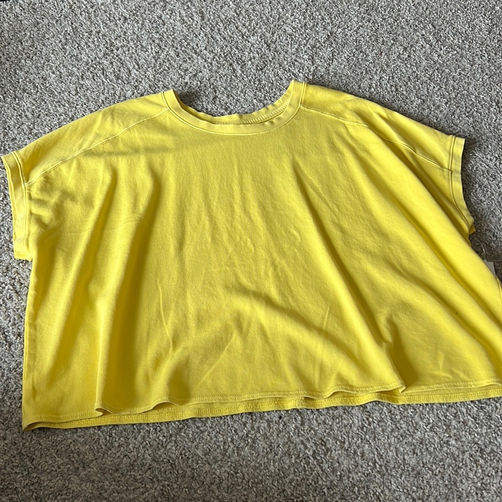 Oversized cropped short sleeve sweatshirt new L